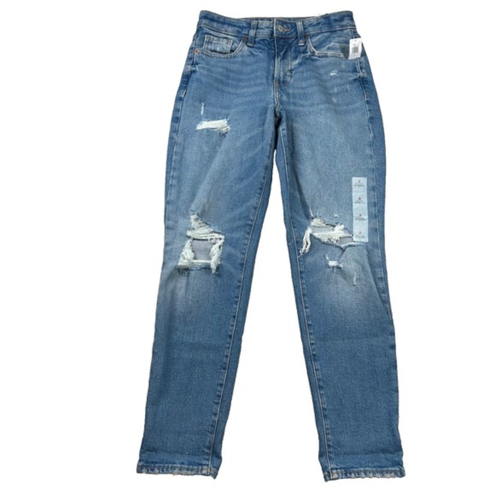 Old Navy Jeans Womens 2 High Rise OG Straight Ankle Distressed Mom Denim